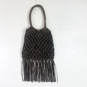 David & Scotti Made On Earth Crochet Lined Fringe Bag